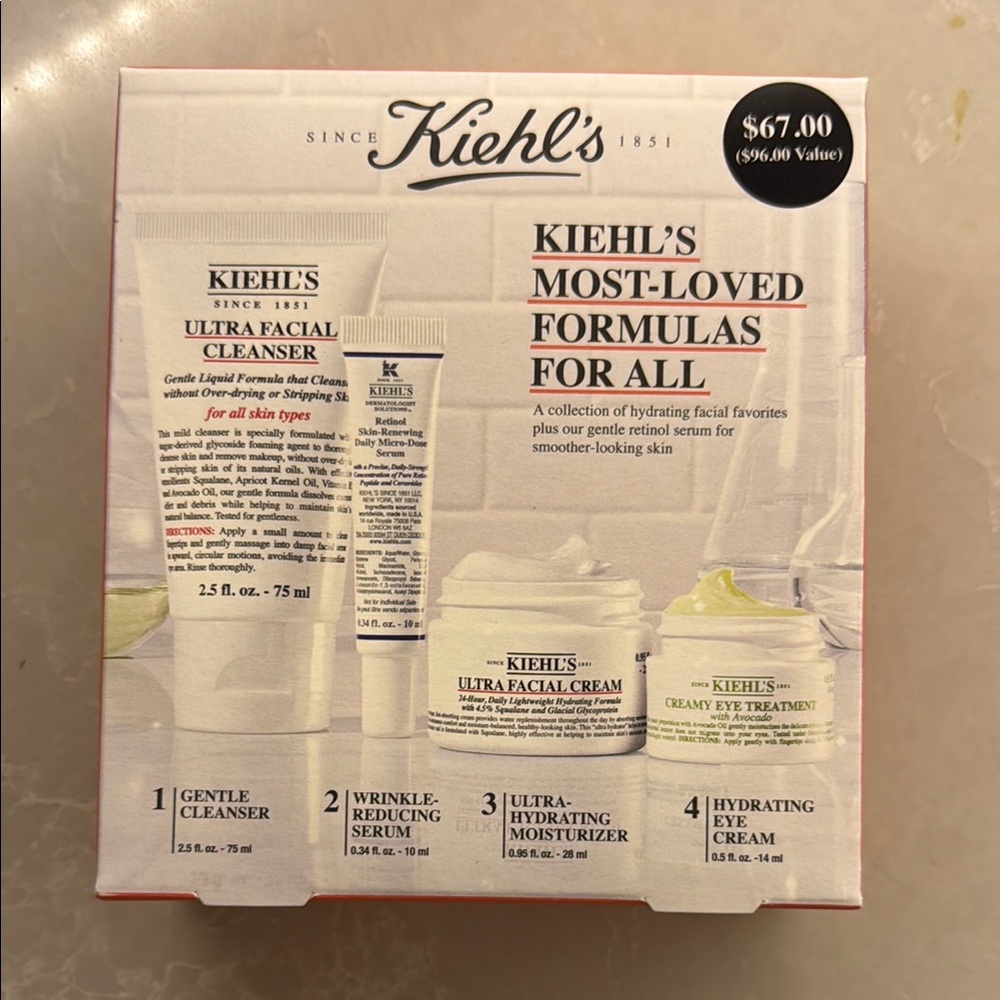 Kiehl's Most-Loved Formulas Set with White and Black Packaging